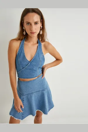 Koton X Şahika Ercümen - Mini Denim Skirt A Cut Tassel Comfortable Pattern