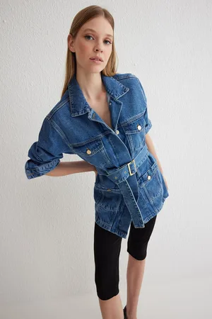 Trendyol Blue Pocket Detailed Denim Jacket