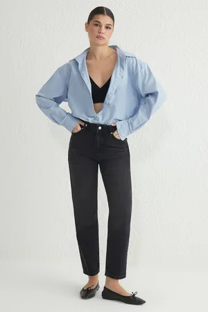 Trendyol Black Regular Waist Mom Jeans
