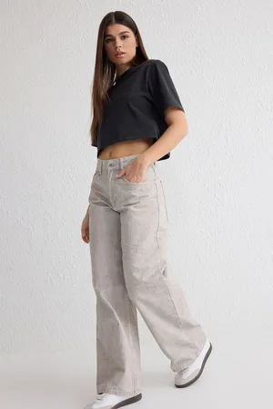 Trendyol Multicolored Stripes Normal Waist Barrel Baggy Jeans
