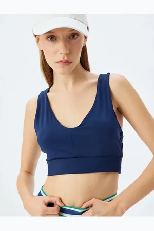 Koton U Neck Back Detail Covered Soft Touch Sports Bra