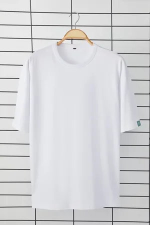 Trendyol White Oversize/Wide Cut Collar Detailed Tagged 100% Cotton T-Shirt