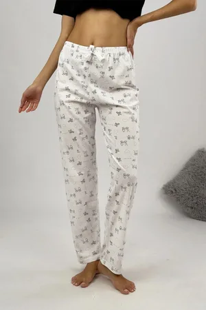 Dewberry 80156 Women Pyjama Bottom-WHITE