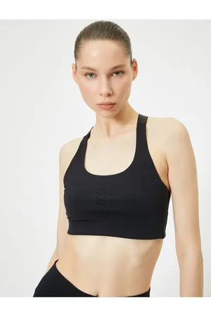 Koton Sports Bra Adjustable Cross Strap Back Hook Closure Covered