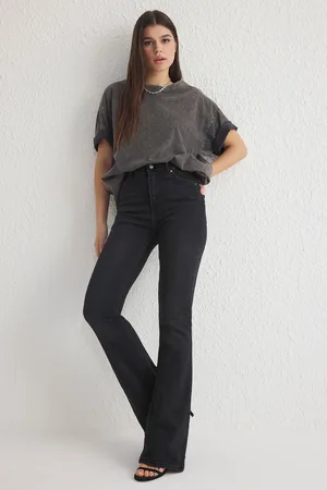 Trendyol Black High Waist Flare Jeans