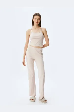 Koton Cotton Knit Crop Top with Straps