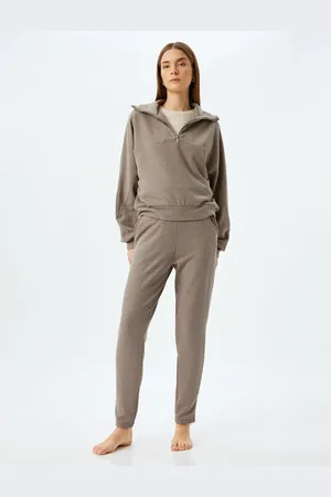 Koton Slim Fit Ribbed Knitted Pajama Bottoms with Pockets