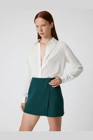 Koton Standard Waist Double Breasted Mini Shorts Skirt
