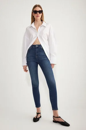 Trendyol Dark Blue High Waist Skinny Jeans