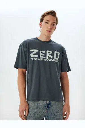 Koton Oversize T-Shirt Slogan Printed Crew Neck Short Sleeve Cotton