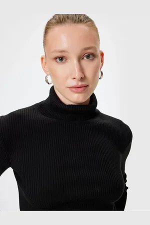 Koton Basic Long Sleeve Ribbed Knit Turtleneck Sweater