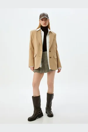 Koton Standard Waist Mini Pleated Plaid Skirt