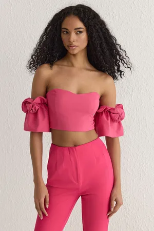 Trendyol Pink Rose Detailed Woven Bustier