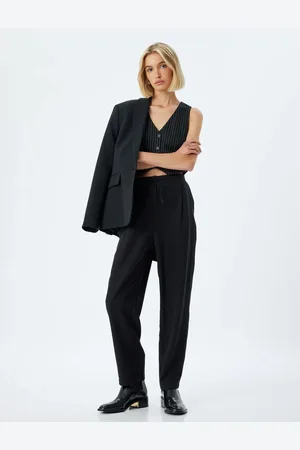 Koton High Waist Chino Trousers with Tie Waist