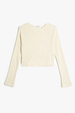 Koton Knitwear T-Shirt Long Sleeve Tie Detailed Crew Neck