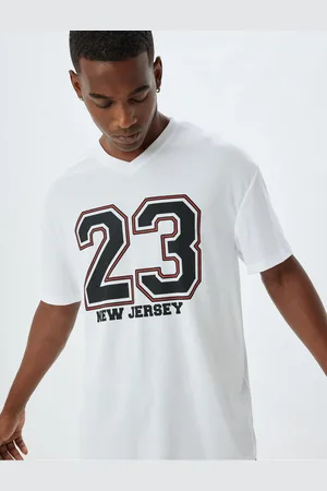 Koton Sports T-Shirt Oversize V-Neck Slogan Printed Short Sleeve