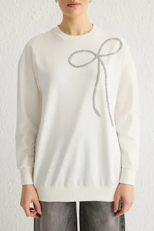 Trendyol Ecru 2 Yarn Knitted Sweatshirt Without Raising
