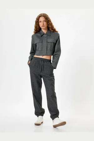 Koton Jogger Pants with Waist Tie Pocket Detail and Flecked