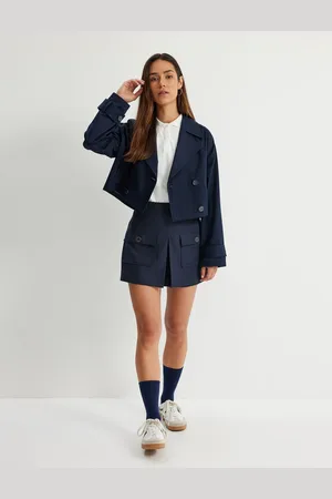 Koton Short Trench Coat Double Breasted Buttoned Pocket