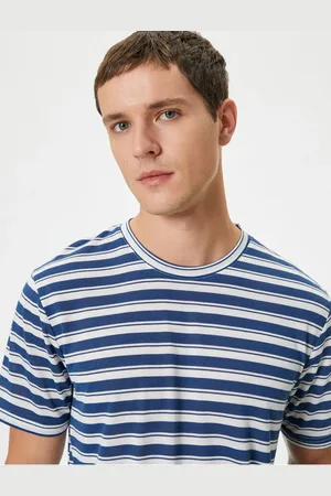 Koton Crew Neck Short Sleeve Viscose Blend Striped T-Shirt