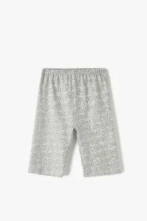 Koton Short Leggings with Print Detail Elastic Waist