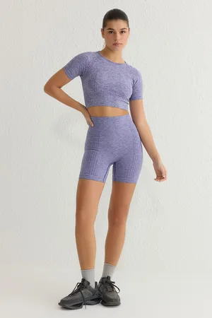 Trendyol Lilac Seamless Knitted Sports Shorts/Short Tights