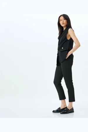 Koton High Waist Cigarette Fabric Trousers with Pockets
