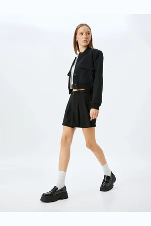 Koton Pleated Belt Detailed Mini Shorts Skirt