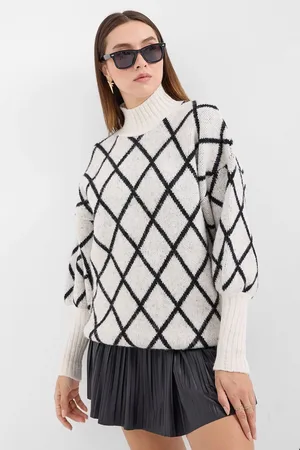 Bigdart 15889 Turtleneck Oversize Knitwear Sweater - Black