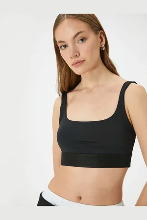 Koton Crop Tank Top Thick Strap Square Collar