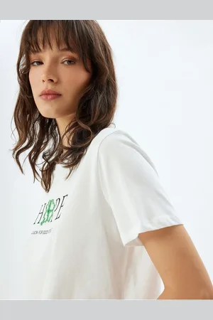 Koton Cotton Crew Neck Short Sleeve Printed T-Shirt