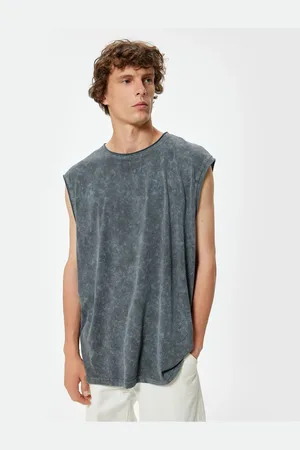 Koton Sleeveless Undershirt Crew Neck Washed Cotton