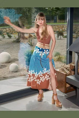 Koton Floral Midi Balloon Skirt A-Line Multicolored Cotton Lined