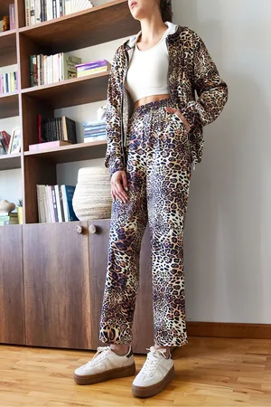 Bianco Lucci Leopard Print Bottom-Top Suit Mbms053