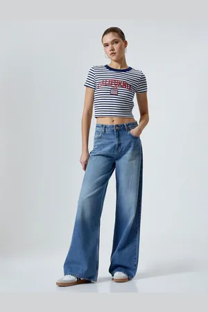 Koton Crop T-Shirt Short Sleeve Crew Neck Ribbed Cotton