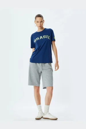 Koton Oversize T-Shirt Back Printed Slogan Crew Neck Short Sleeve
