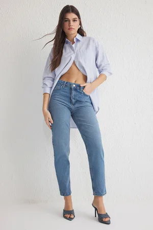 Trendyol Blue Regular Waist Mom Jeans