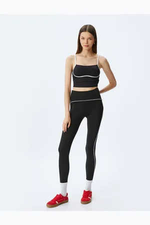 Koton High Waisted Slim Fit Interlock Sports Tights