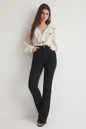 Trendyol Black High Waist Flare Jeans