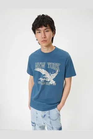 Koton Slogan Printed T-Shirt Crew Neck Short Sleeve Cotton
