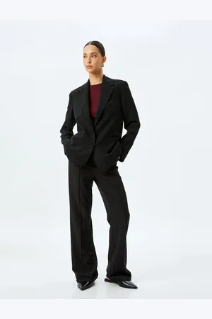 Koton KTN - Slim Straight Leg Fabric Trousers with Pockets Standard Waist