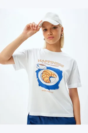 Koton Short Sleeve Crew Neck Printed Oversize T-shirt