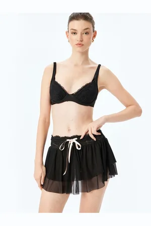 Koton Bow Detailed Lace Mini Tulle Shorts Skirt Pajama Bottoms