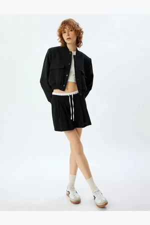 Koton Mini Shorts Skirt Double Waist Detail Laced Crepe Comfortable Pattern