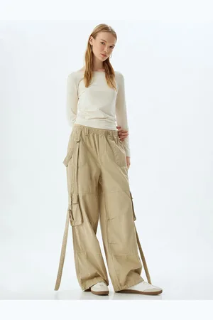 Koton Cargo Pants Elastic Waist Pocket Detailed Cotton