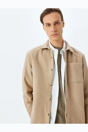 Koton Wool Blended Pocket Detailed Long Sleeve Shirt