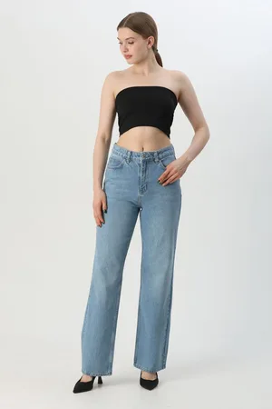 Trendyol Blue High Waist Straight Jeans
