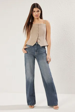 Trendyol Indigo High Waist Wide Leg Jeans