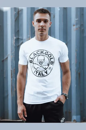D-Street T-shirt męski z nadrukiem biały