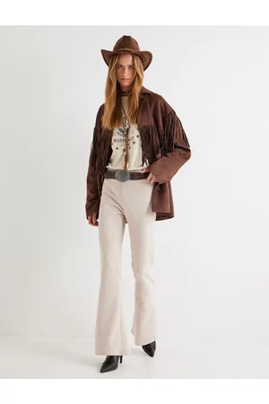 Koton Faux Suede Trousers Bell Bottom
